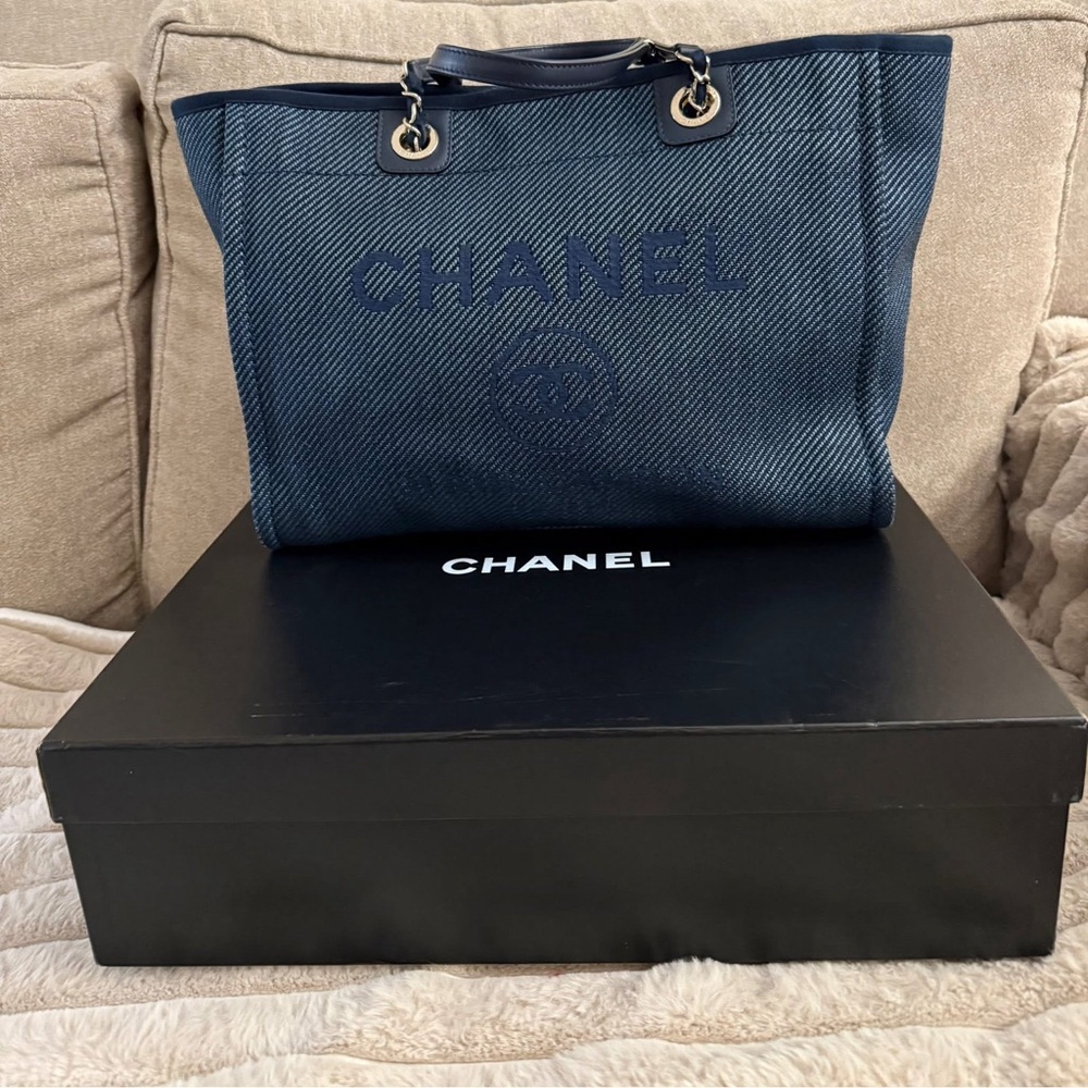 Chanel Navy Blue Tote Bag